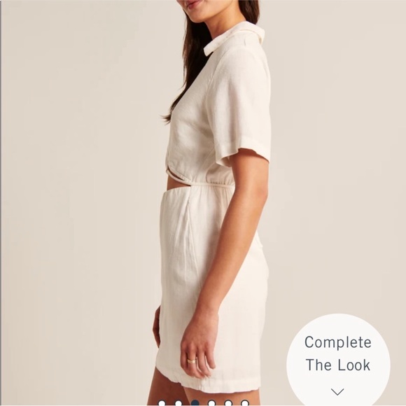 Abercrombie & Fitch Linen-Blend Cutout Shirt Dress BLOGGER'S FAVE! - Picture 3 of 16